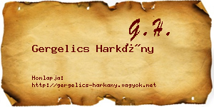 Gergelics Harkány névjegykártya